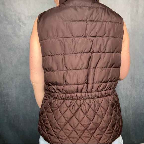Laura Scott Brown Puffer‎ Vest Size Small - Picture 5 of 6